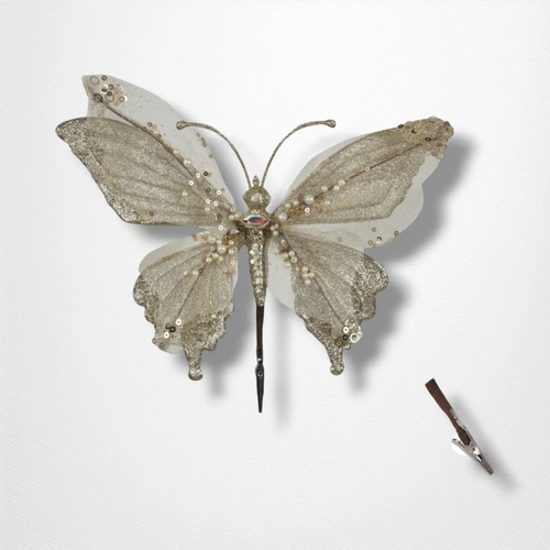 Champagne Butterfly w/Clip