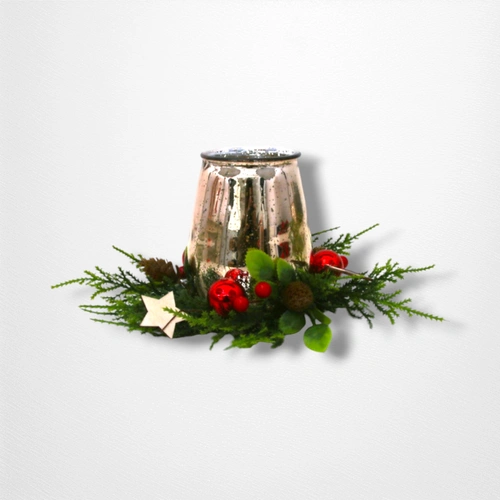 25cm Gold Mercury Finish Hurricane Candle B