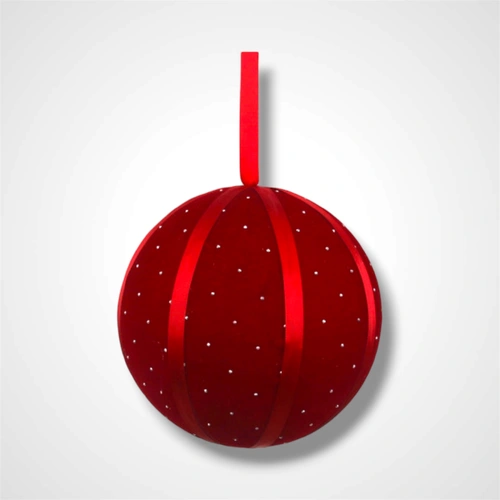 Burgundy Flocked Bauble - 15cm