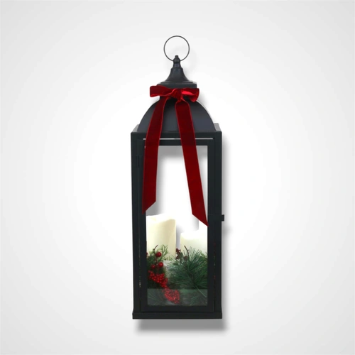 Metal Lantern w/Candle