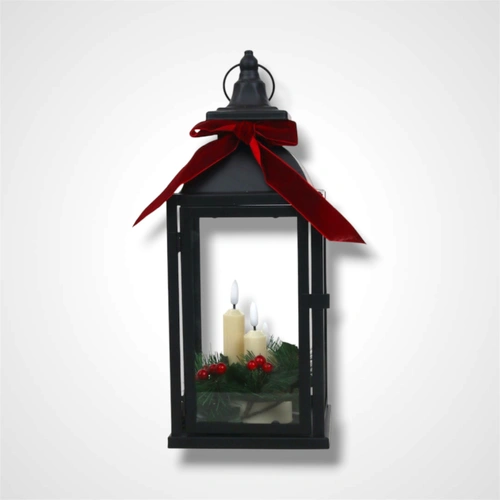 Metal Lantern w/Candle