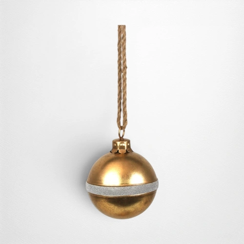 Antique Gold Metal Bell w/Diamonte Detail