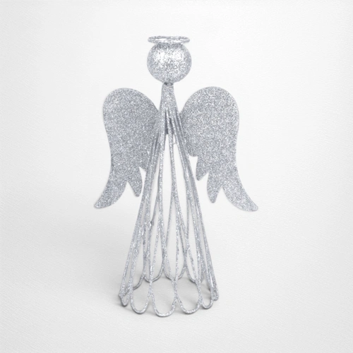 25cm Silver Glitter Angel
