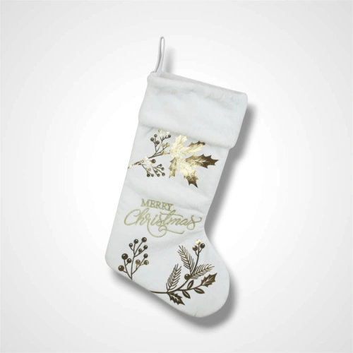 White Velvet Christmas Stocking