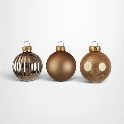 Rose Gold Glass Baubles - 6cm - Pack of 12
