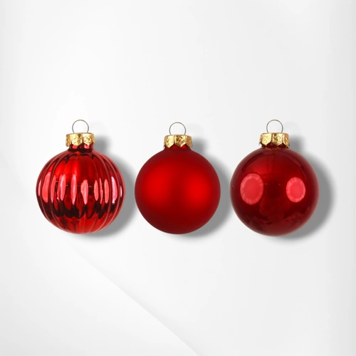 Red Glass Baubles - 6cm - Pack of 12