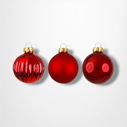 Red Glass Baubles - 8cm - Pack of 9