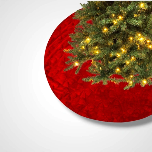 Luxe Red Faux Fur Tree Skirt - 120cm