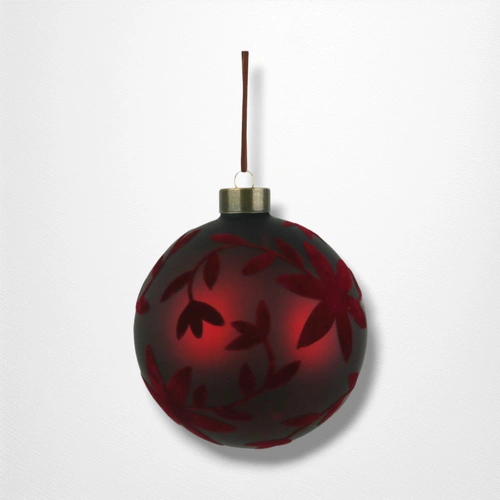 Burgundy Glass Bauble (A) - 12cm