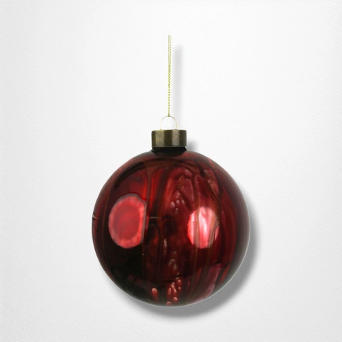 Burgundy Glass Bauble (B) - 12cm