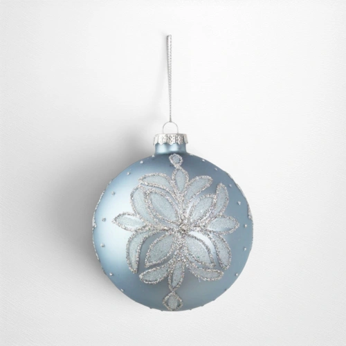 Pale Blue Glass Bauble (A) - 10cm