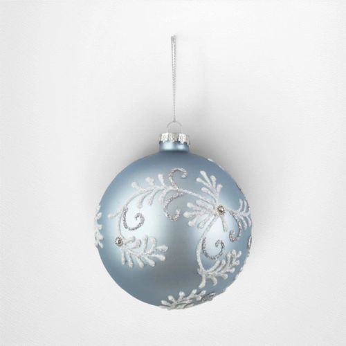 Pale Blue Glass Bauble (B) - 10cm