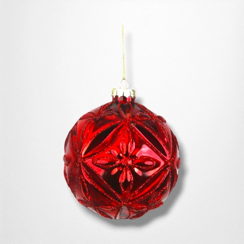Red Glass Bauble (A) - 10cm