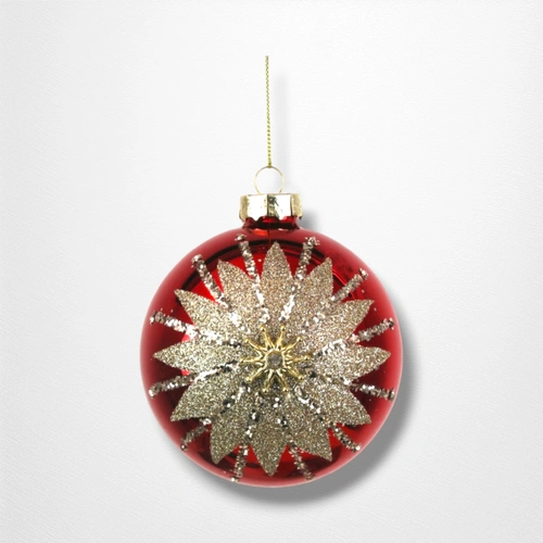 Red Glass Bauble (B) - 10cm
