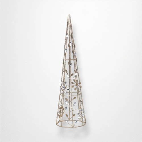 52cm Metal Champagne Glitter Tree
