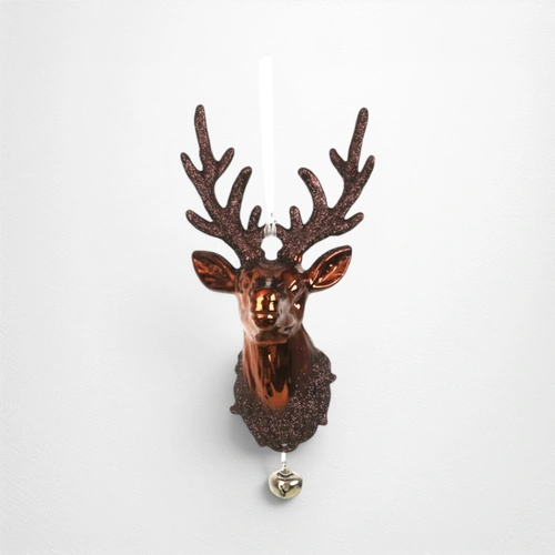 Copper Reindeer Head Tree Decoration