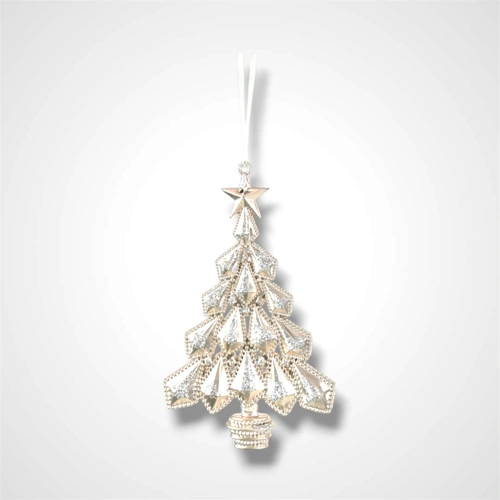 Platinum Tree Decoration - 14.5cm x 9cm