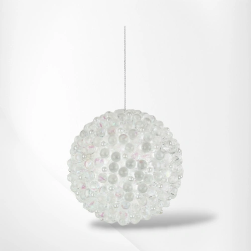 Clear Jewelled Bauble (B) - 8cm
