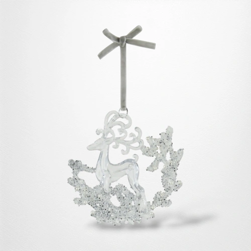 Acrylic Reindeer Tree Decoration - 12cm