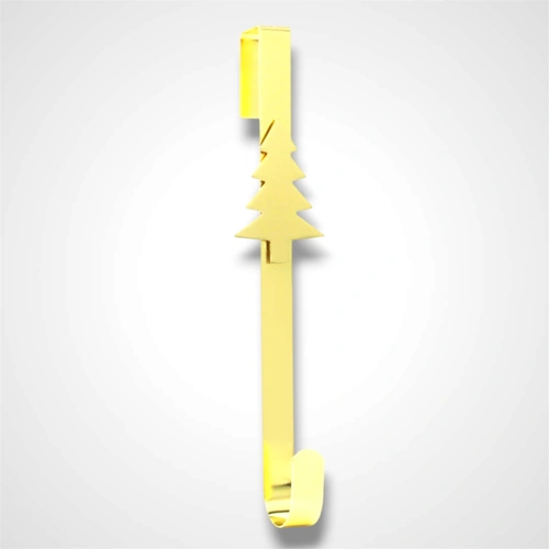 Gold Wreath Hanger w/Tree Detail - 37cm