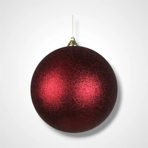 Cherry Red Glitter Bauble - 20cm