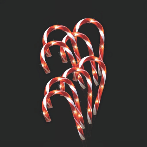 Solar Mini Candy Cane Path Lights 