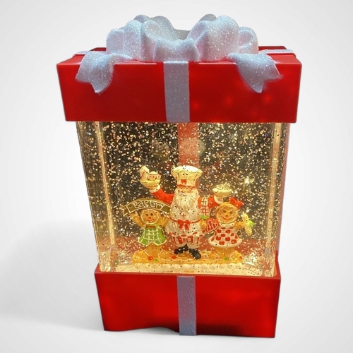 Giftbox Lantern Santa Gingerbread