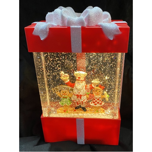 Giftbox Lantern Santa Gingerbread