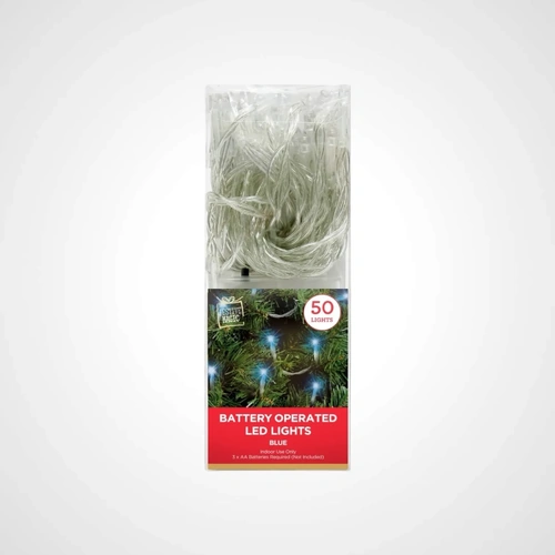 4.9m Blue Battery Operated String Light