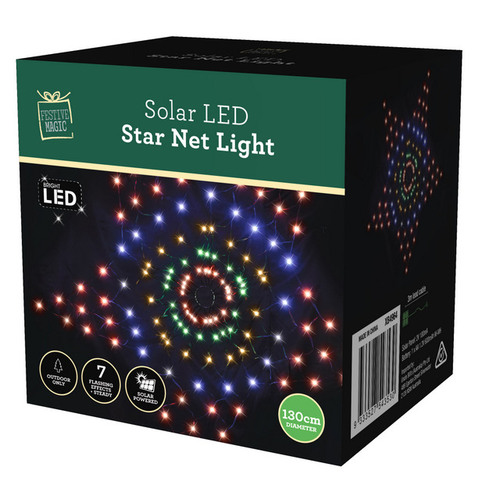 Solar LED Star Net 130cm Multi