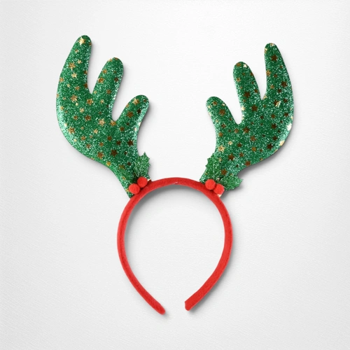 Velvet & Glitter Antler Headband B