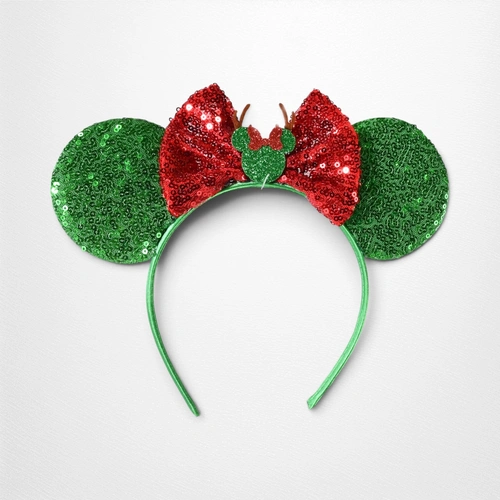 Red & Green Sequin Ears Headband