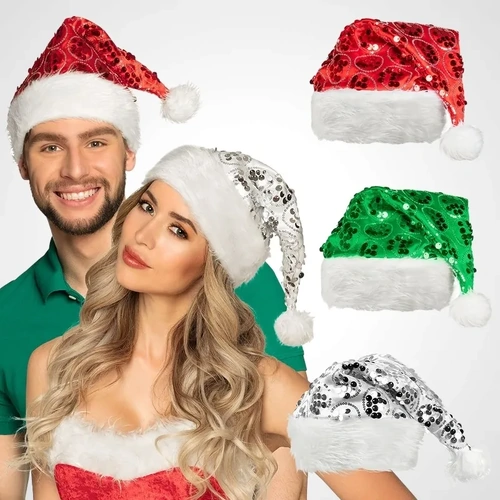 Santa Hat Sequins Circles- 3 choices