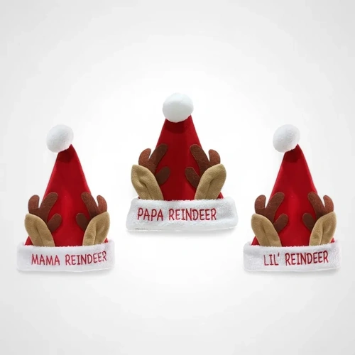 Reindeer Hat Family - 3 Assorted