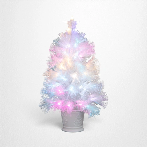 White F/Optic Potted Table Tree - 60cm