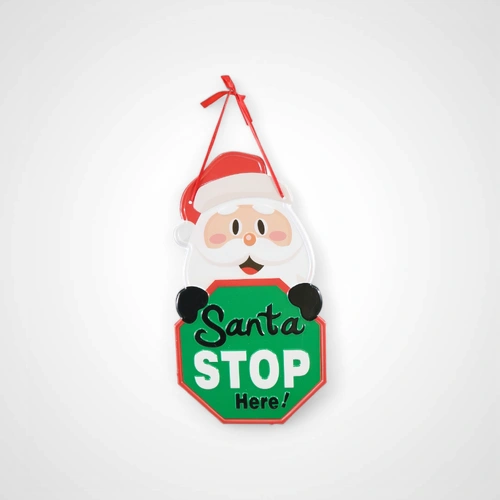 Hanging Metal Santa Stop Sign - Expected early September 2025