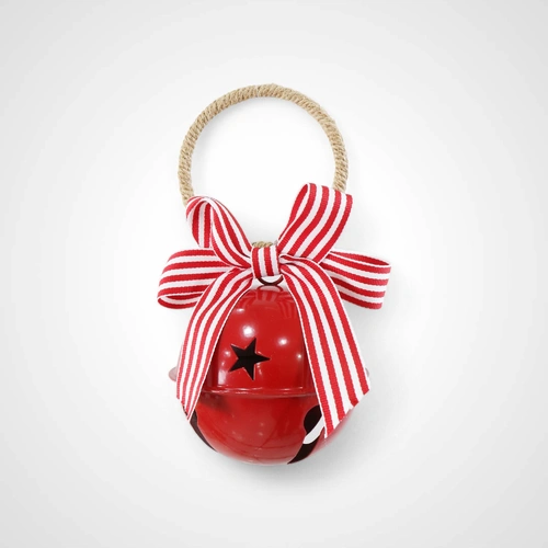10cm Red Nutbell w/Candystripe Bow - Avail Oct 2025