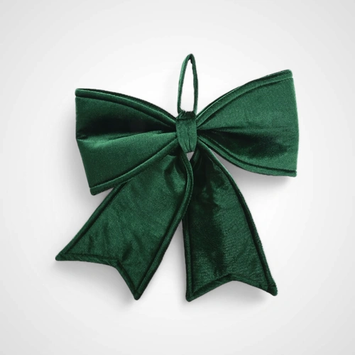Hanging Green Velvet Bow - Available Oct 2025