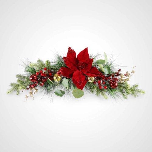 Velveteen Poinsettia Swag - Available Sept 2025