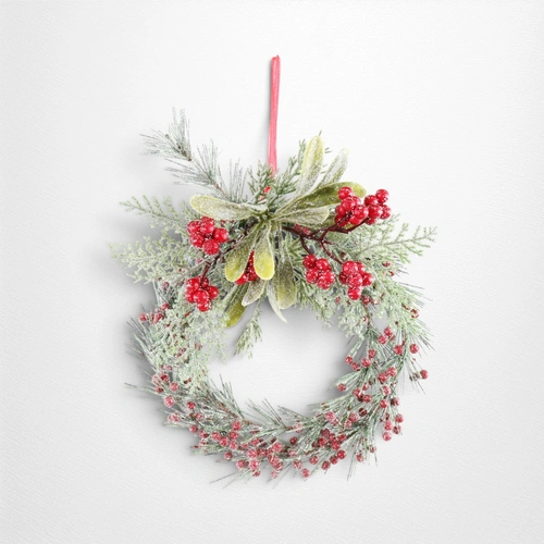 Red Mini Icy Berry Wreath  - 20cm