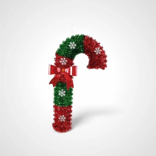 Tinsel Red & Green Candycane Plaque - Avail Sept 2025