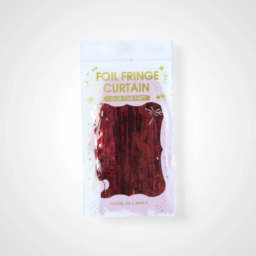 Red Tinsel Curtain 1m x 2m - Available October 2025