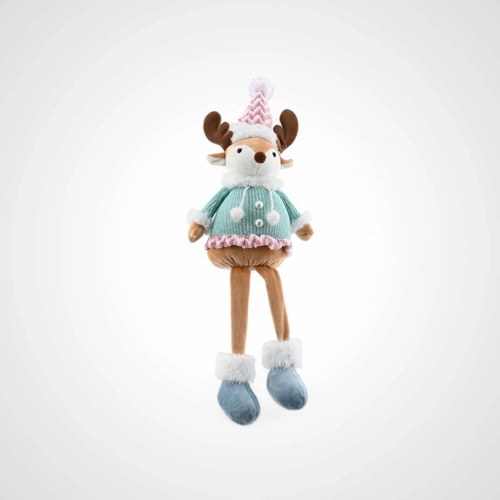 57cm Pastel Reindeer Dangly Leg Figurine- Avail Oct 2025