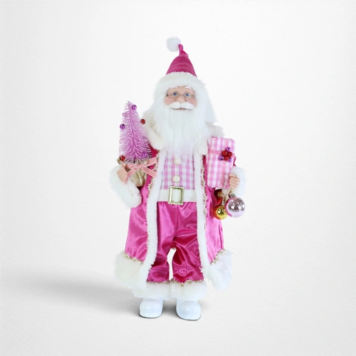 45cm Pink Candy Santa Figurine A