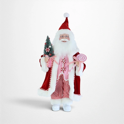 45cm Pink Candy Santa Figurine B