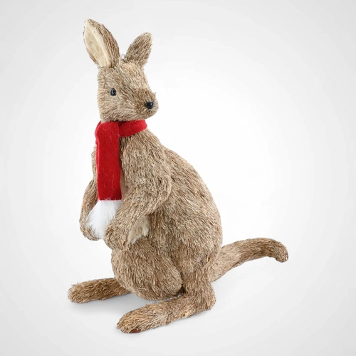 Sisal Standing Kangaroo w/Scarf - Avail Oct 2025