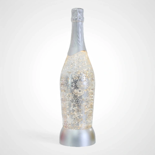 USB Silver Glitter Swirl Champagne Bottle B 