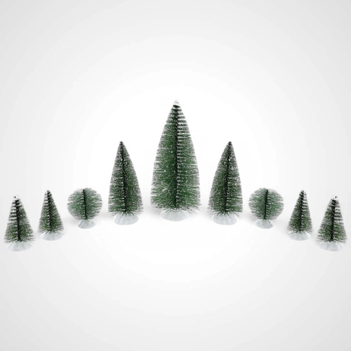 9pc Snowy Bristle Tree Ass/ Sizes - Avail October 2025