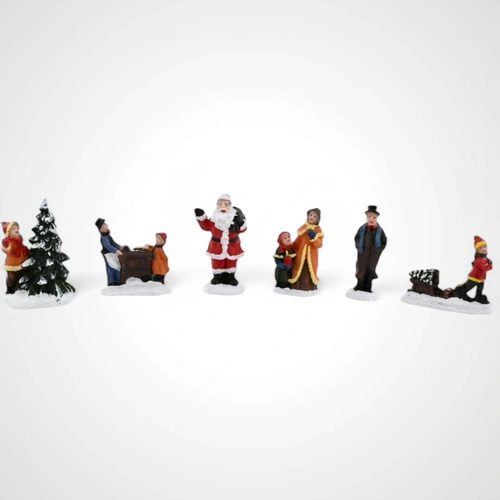 Resin Christmas Village Figurine Set A. 