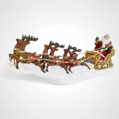 LED Music Flying Reindeers Santa Sleigh - Avail Oct 2025